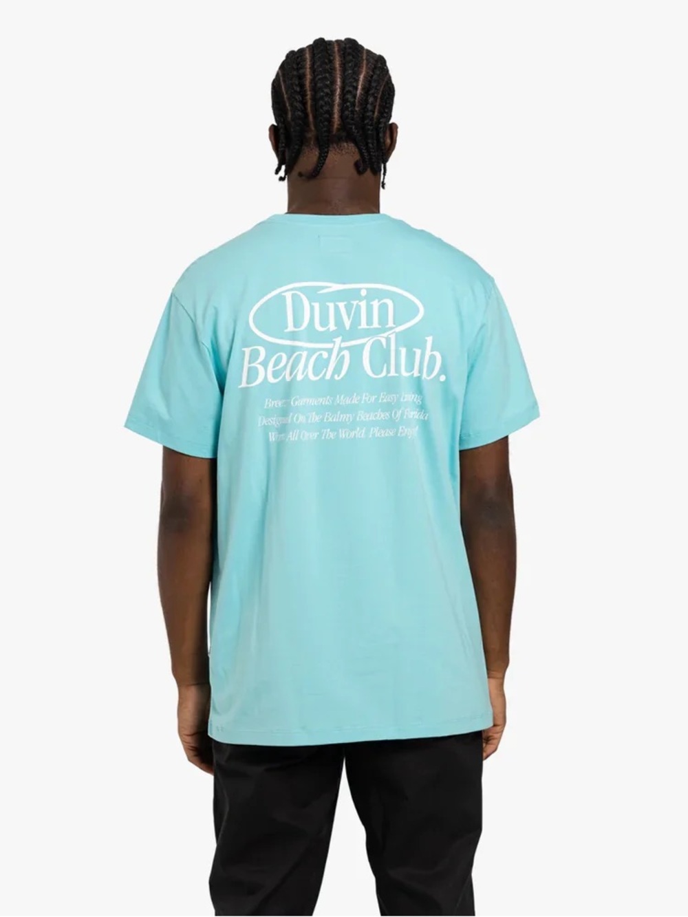 Duvin Members Only Beach Club Tee in teal size small